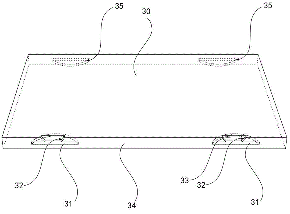 Stone veneer hanging slot structure used in cooperation with push-in type locating hanging pieces and machining method
