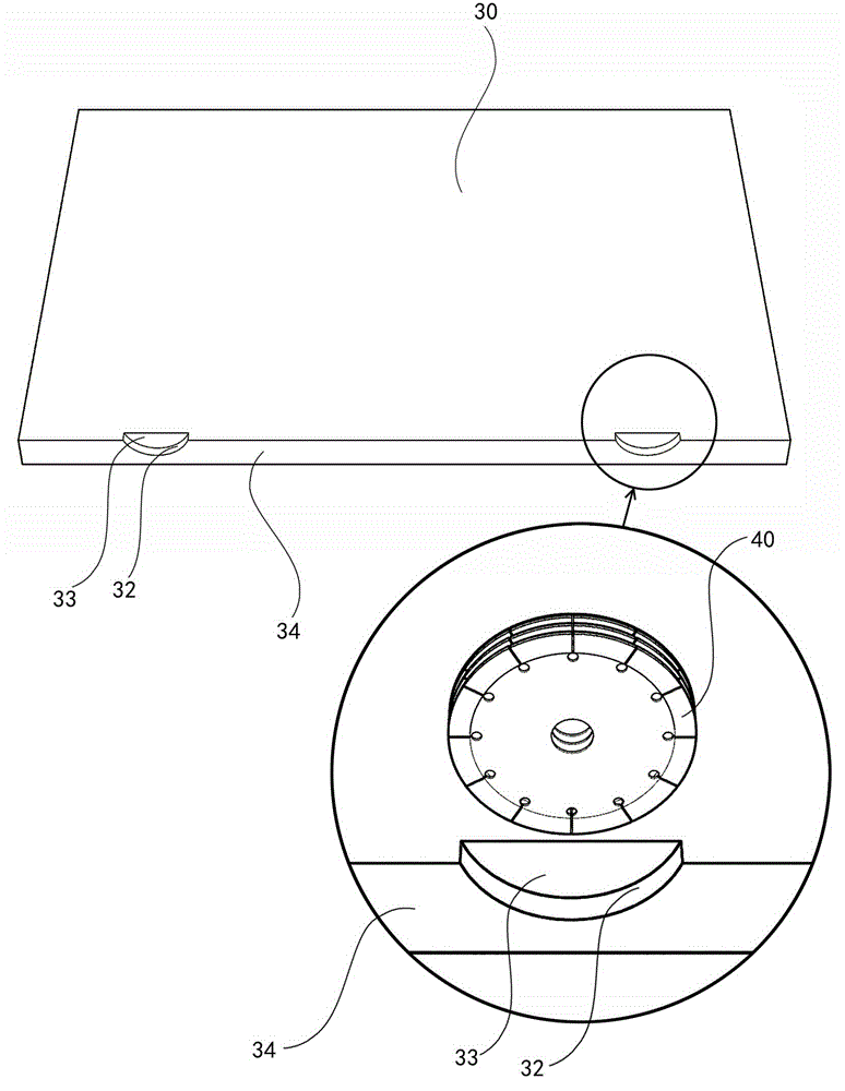 Stone veneer hanging slot structure used in cooperation with push-in type locating hanging pieces and machining method