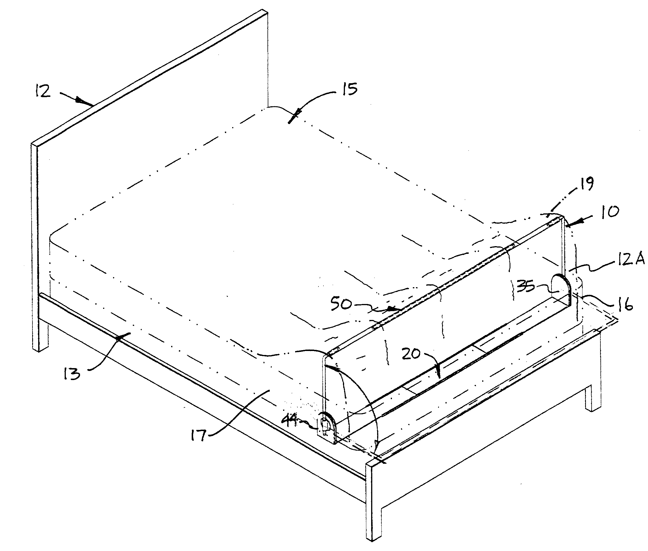 In-bed toe tent frame