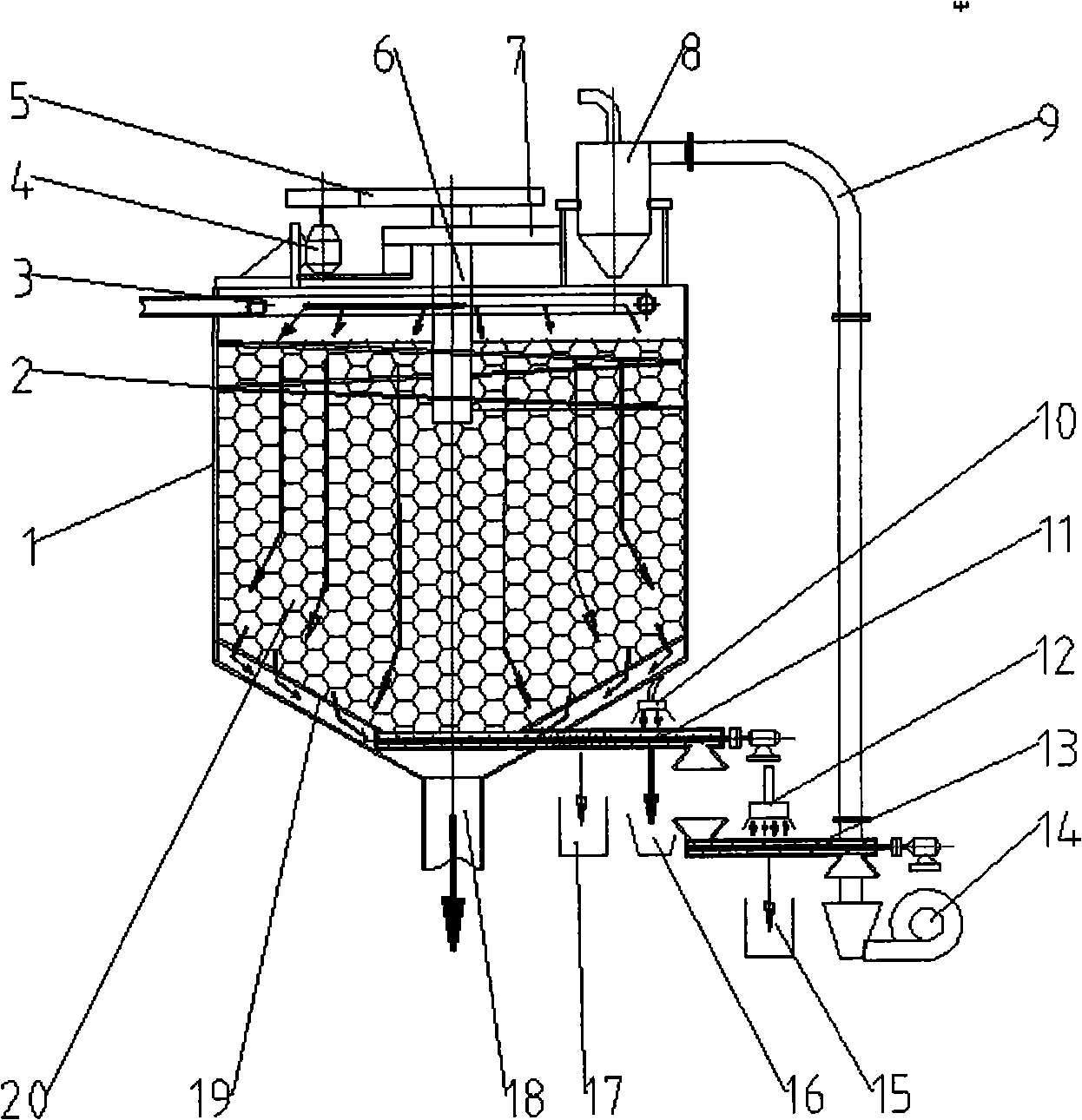 Continuous fibrous globule filter and its filtering method