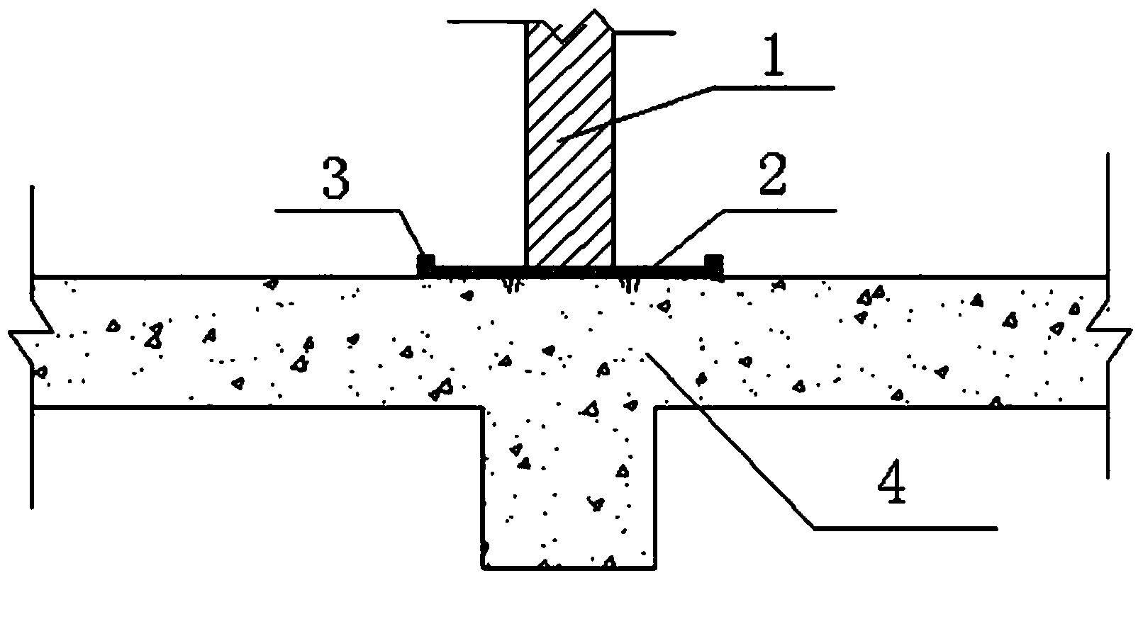 Carbon fiber sheet through-wall reinforcement treatment method for cast-in-place floor beam top cracks