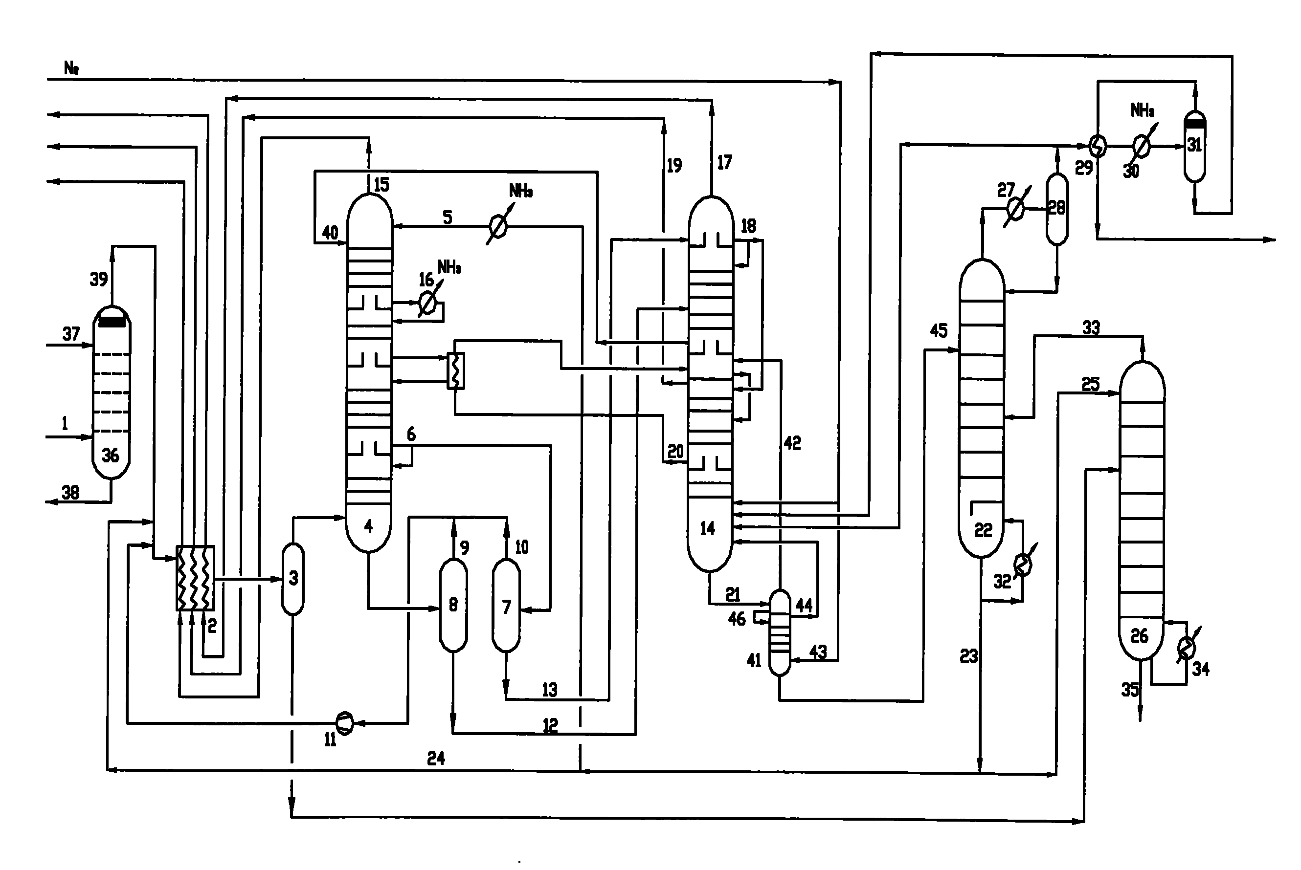 Process for removing acid gas with low-temperature methanol solution