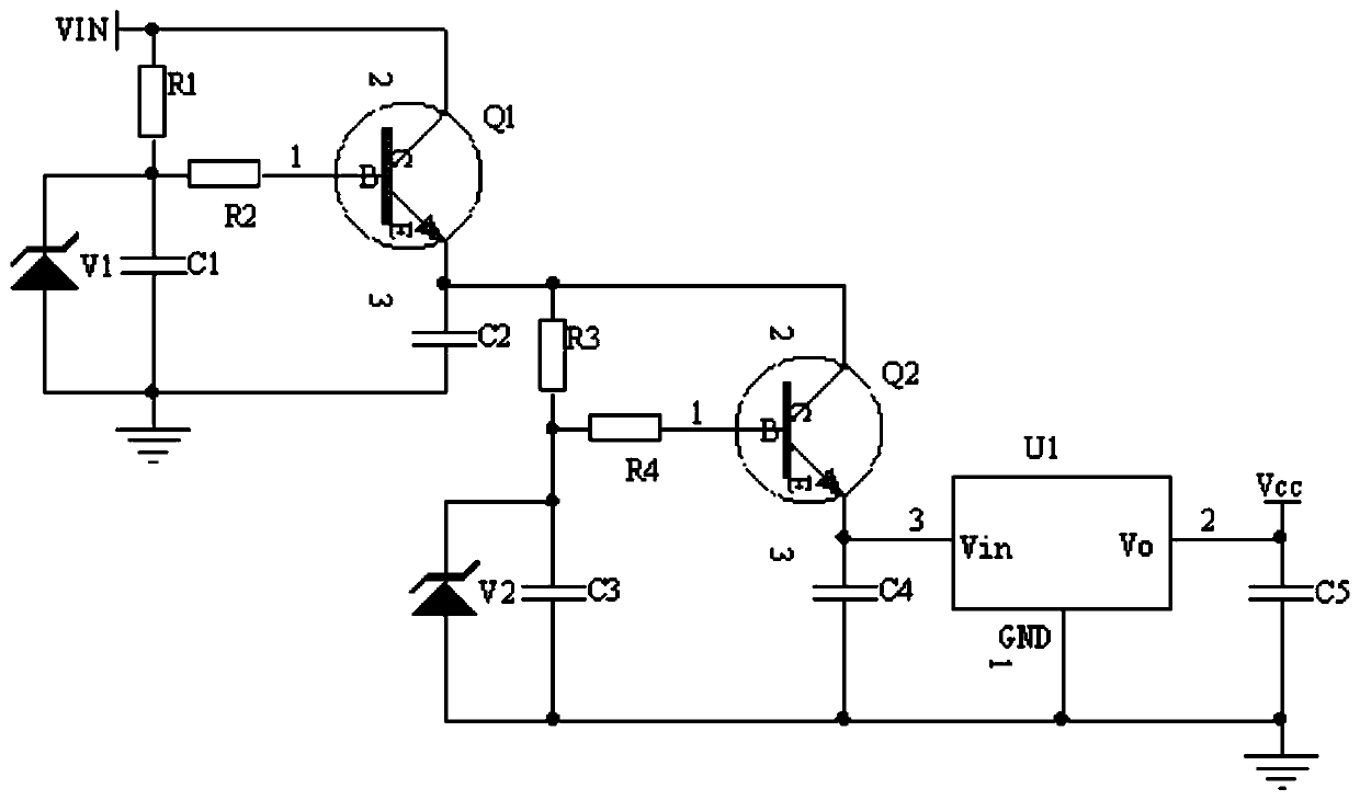 A wide-voltage or regulated power supply circuit with self-feedback and self-protection function