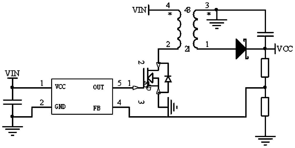 A wide-voltage or regulated power supply circuit with self-feedback and self-protection function