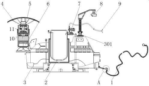 Offshore cleaning device with adjustable cleaning range for ocean oil spill treatment