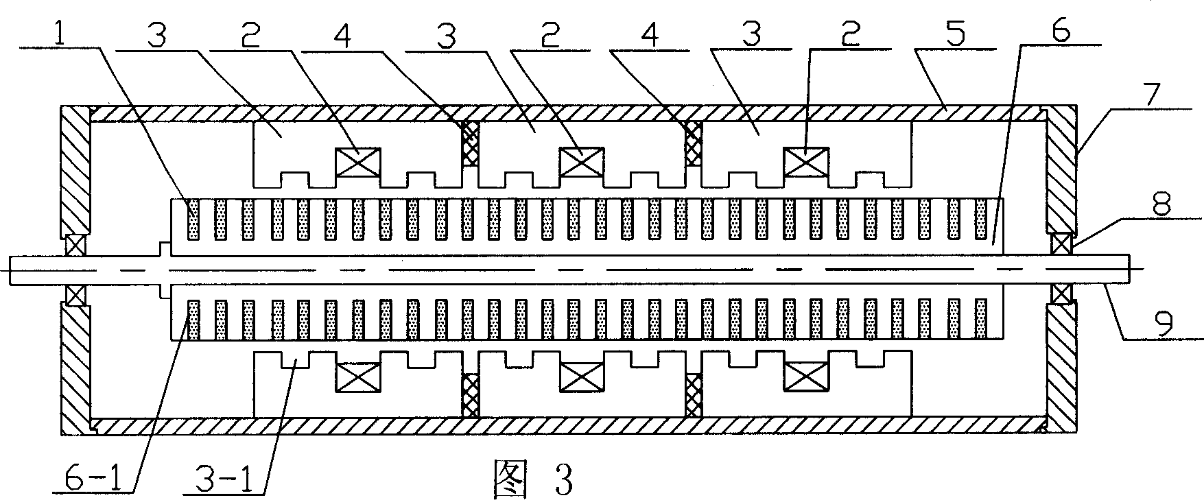 Columnar linear motor in permanent magnet reluctance type