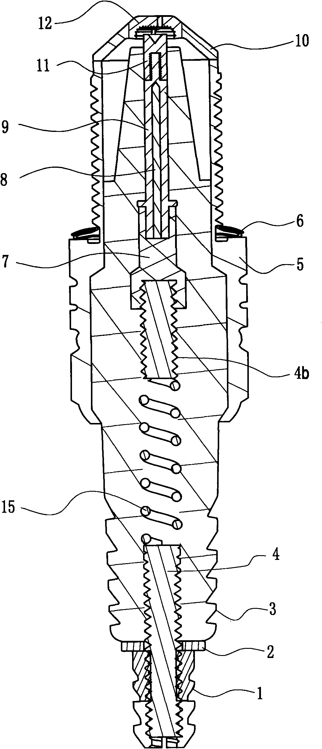 Spark plug of gasoline engine with multiple laterals and multifold gap