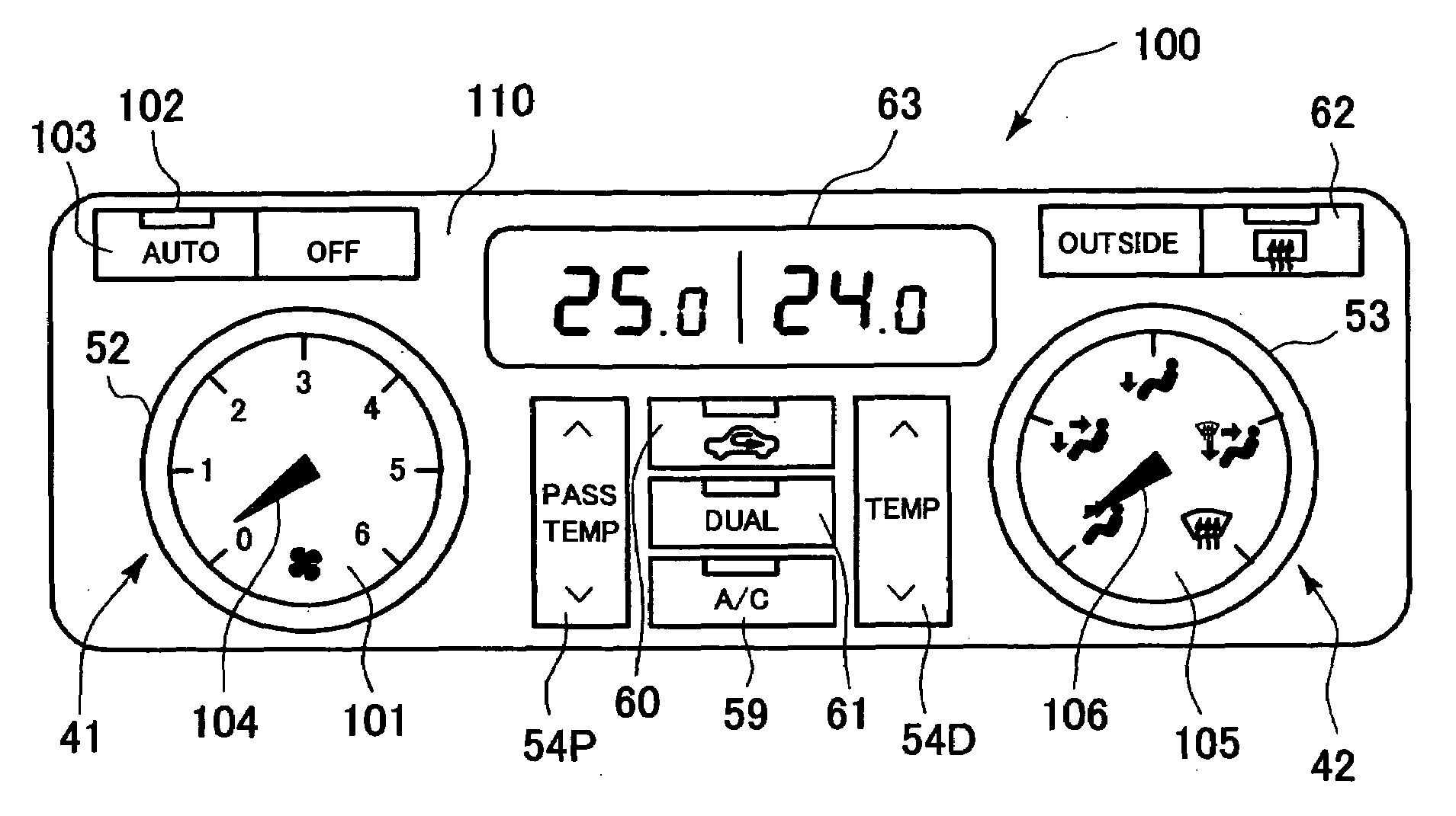 Operation unit for vehicle air conditioner and vehicle air-conditioning control apparatus using the same