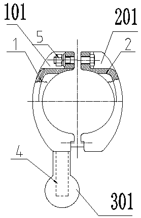 Anti-corona tubular busbar drainage wire clamp with split structure