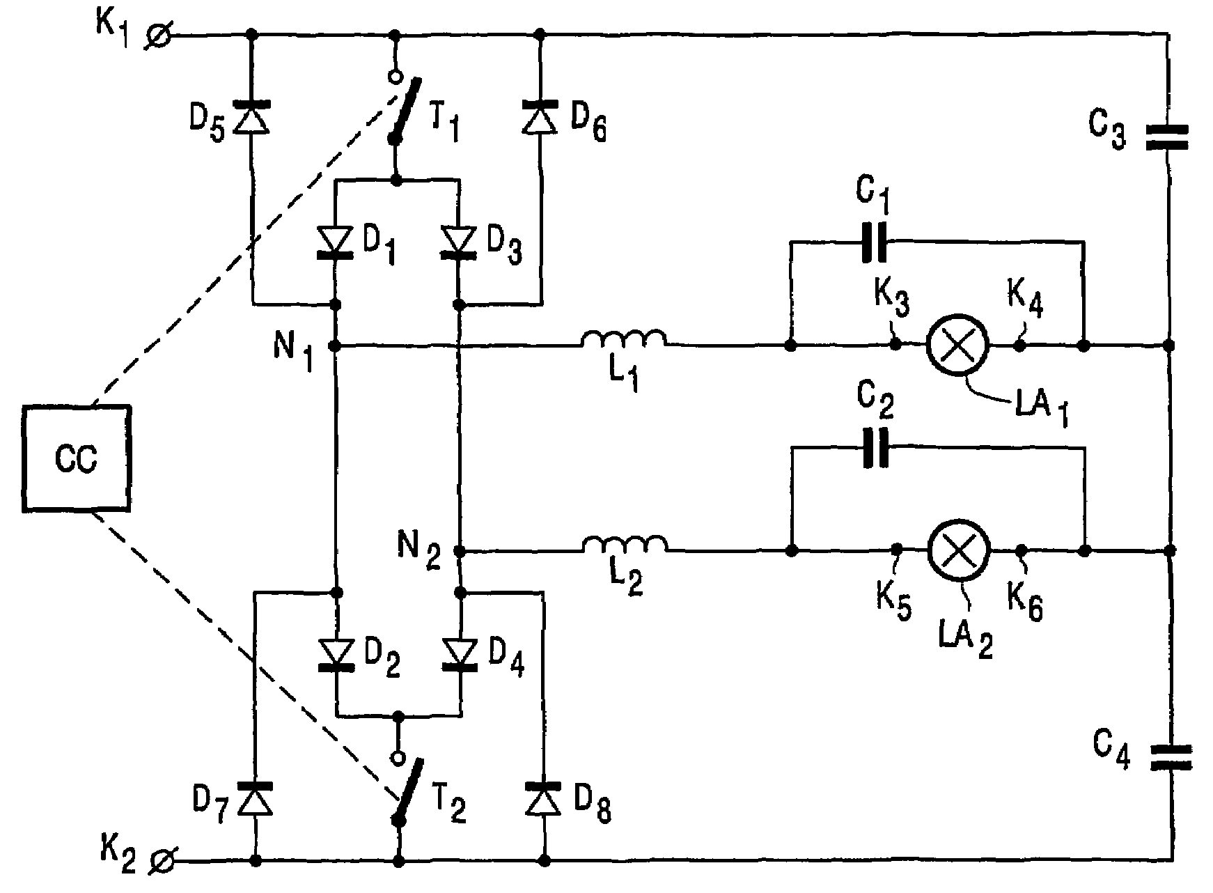 Circuit arrangement for operating discharge lamps