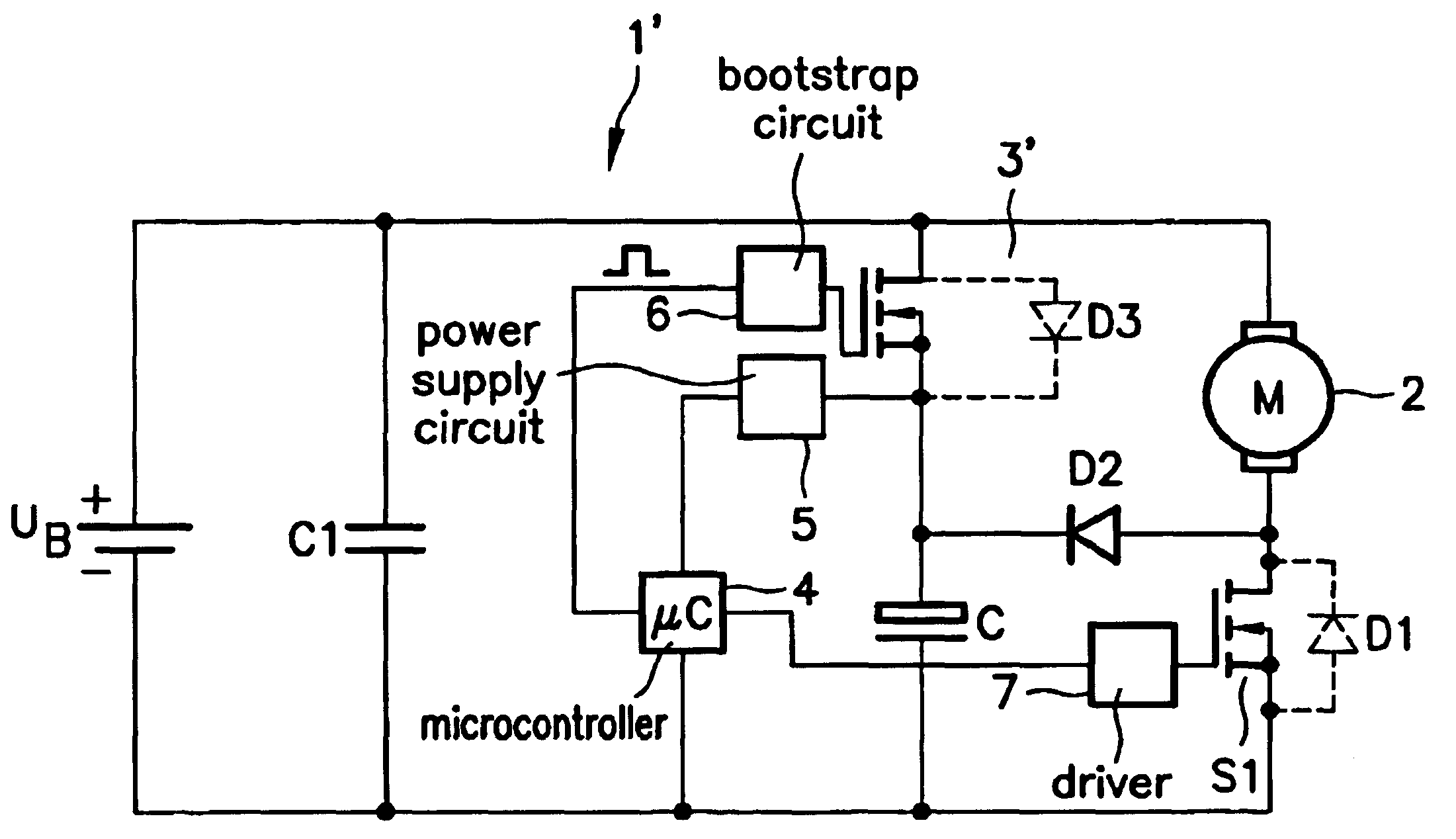 Control circuit for a direct current motor