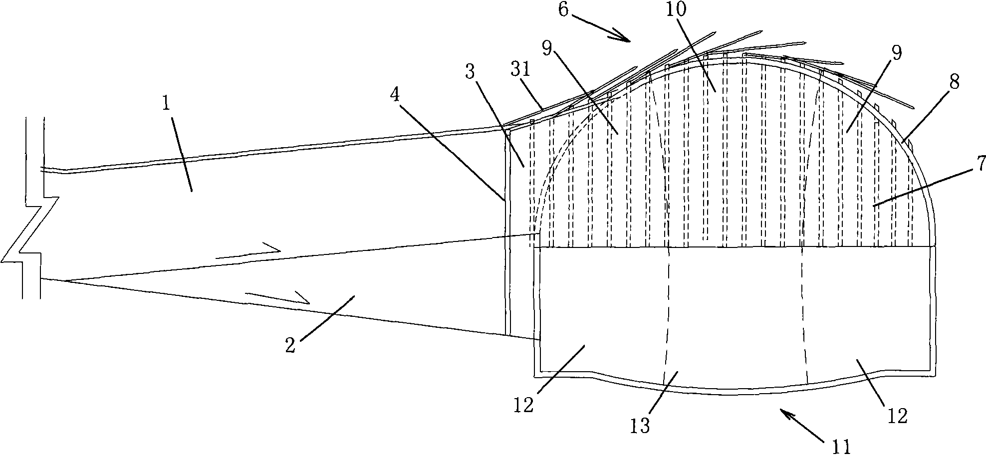 Execution method for feeding tiny tunnel into ultra heavy section tunnel transversally