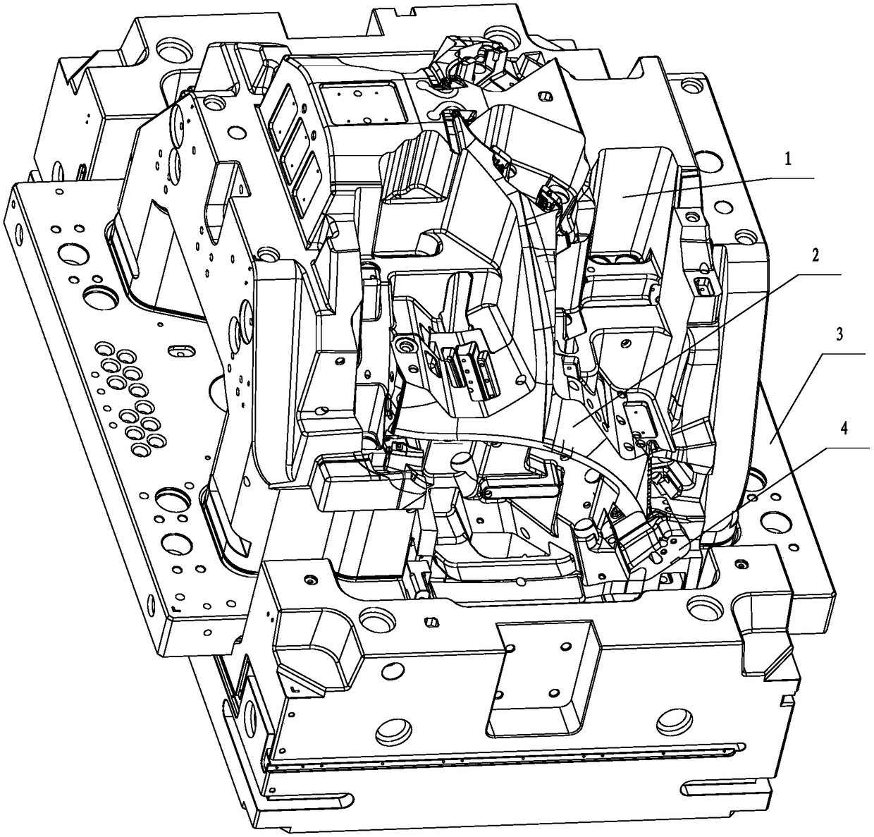 Demoulding device for bumper mold