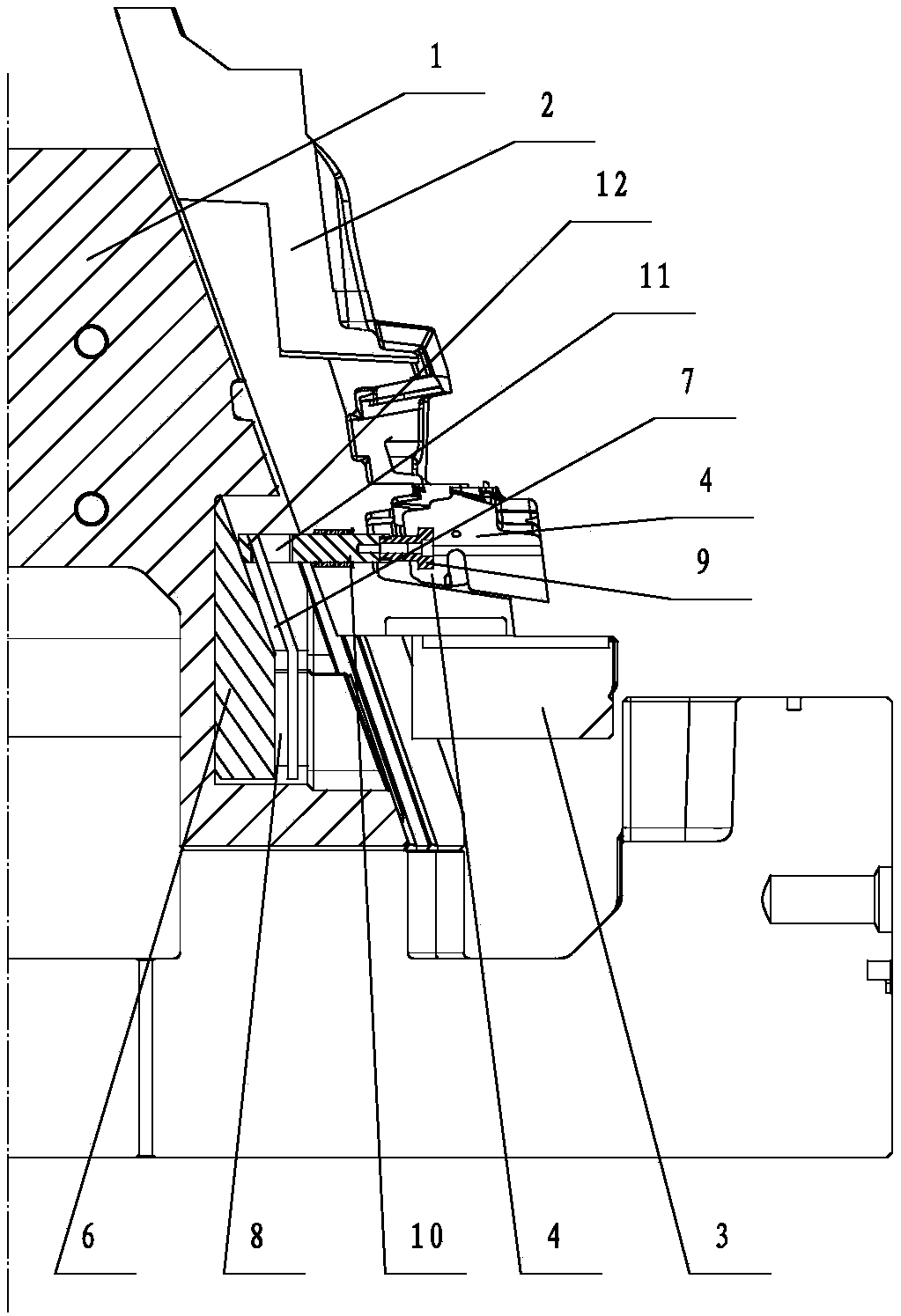 Demoulding device for bumper mold