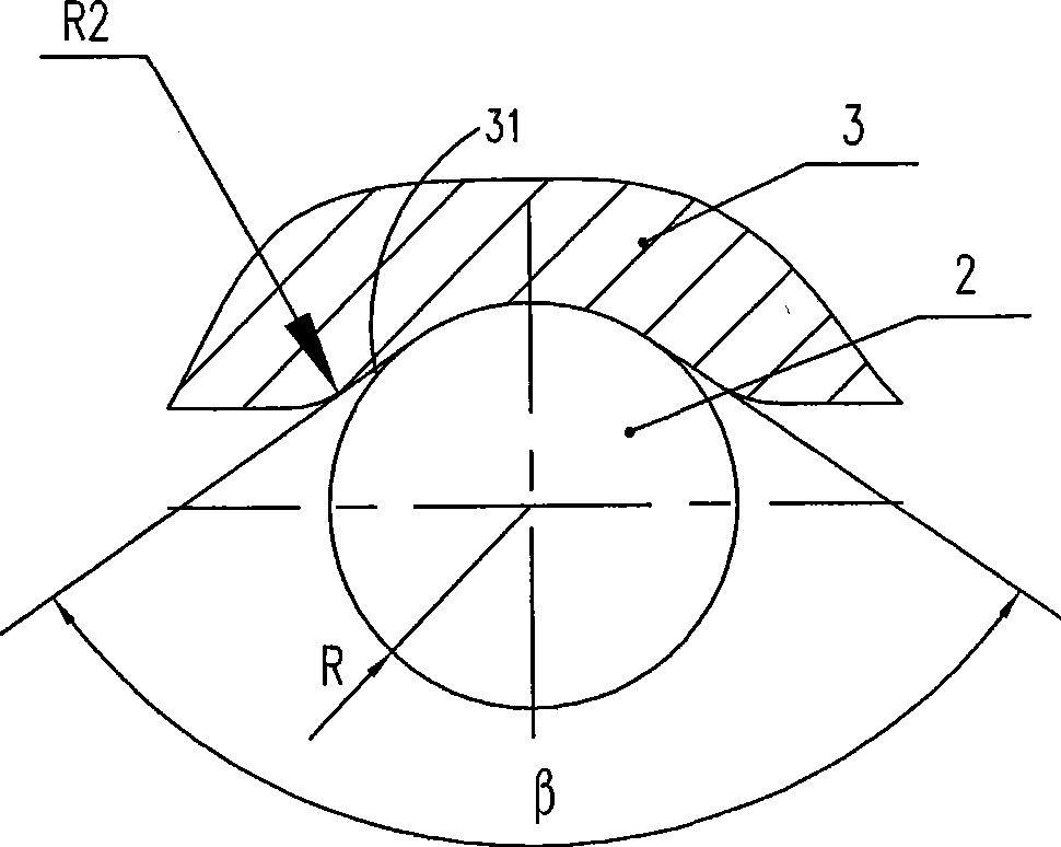 Three-point contact ball bearing