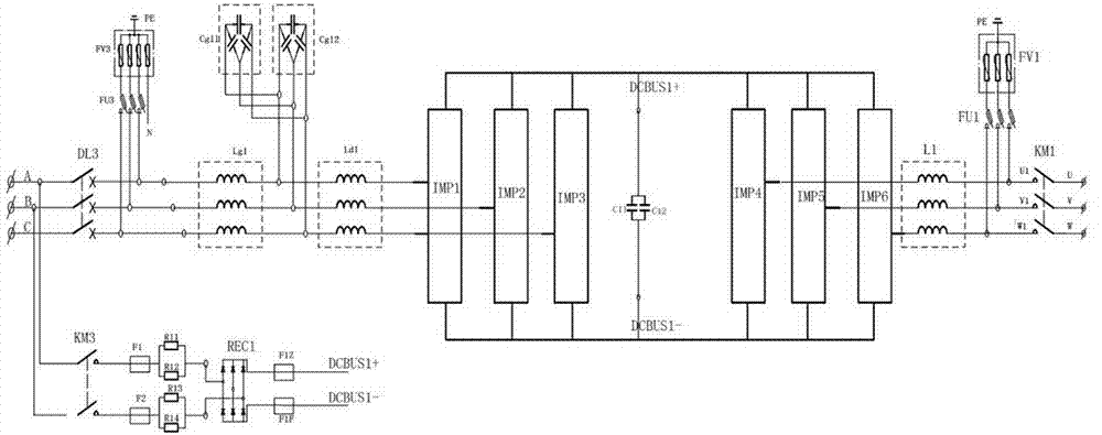 MW-stage cage-type asynchronous machine starting circuit and method