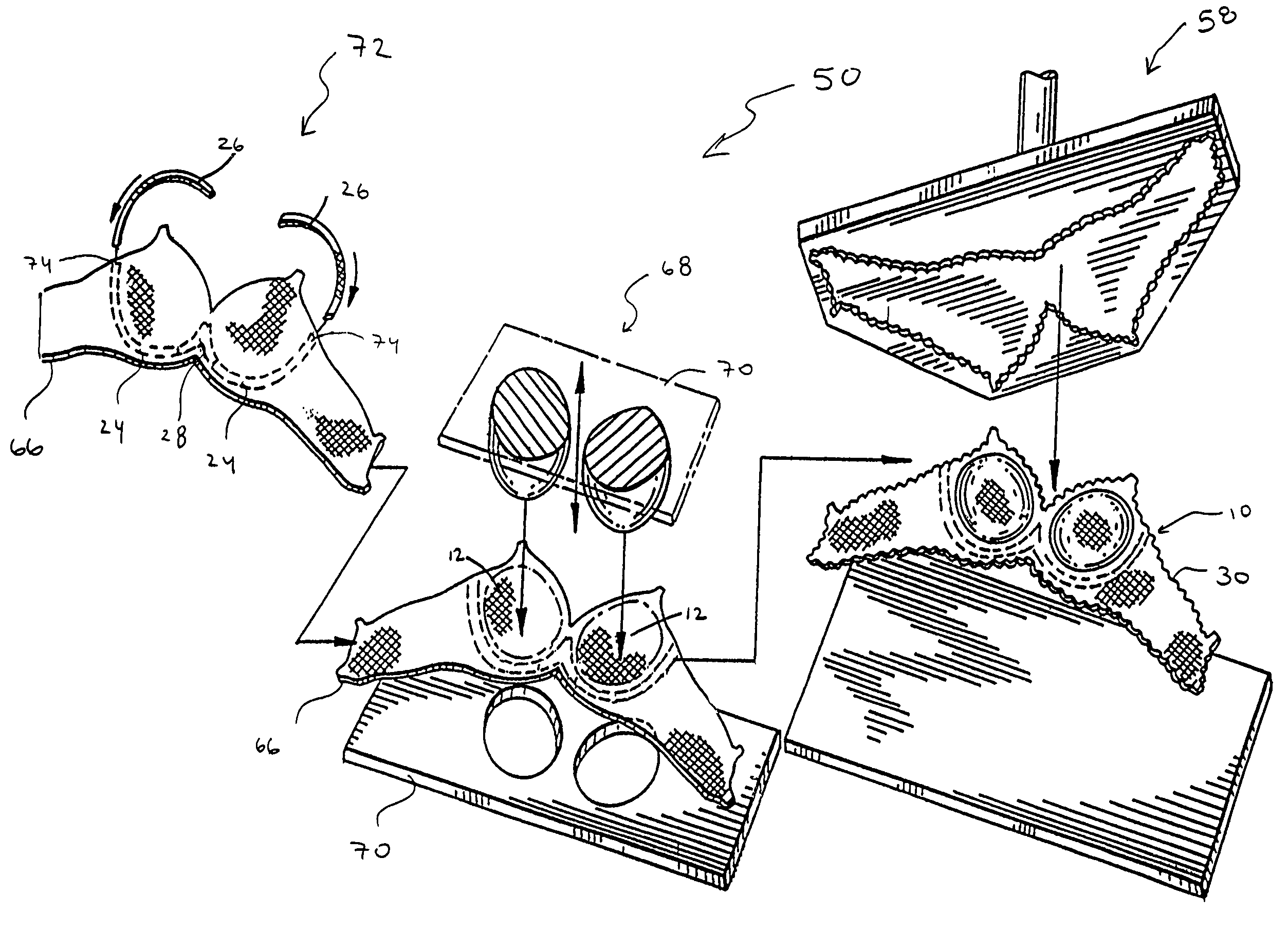 Methods of making cotton blend glue brassieres