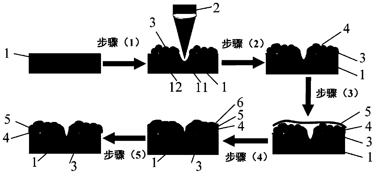 Rapid preparation of large-area graphene/metal composite structure SERS substrate method