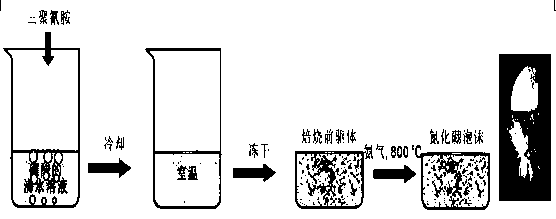 Preparation method and propane oxydehydrogenation application of rodlike hexagonal boron nitride foam