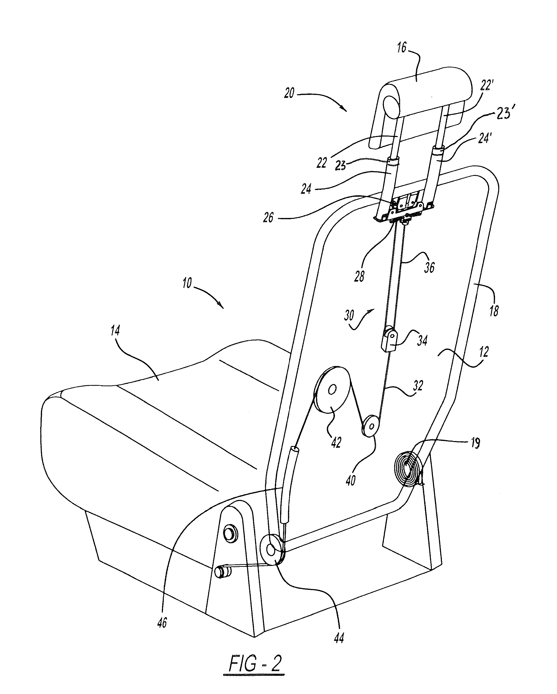 System for seat-actuated head rest extension and retraction