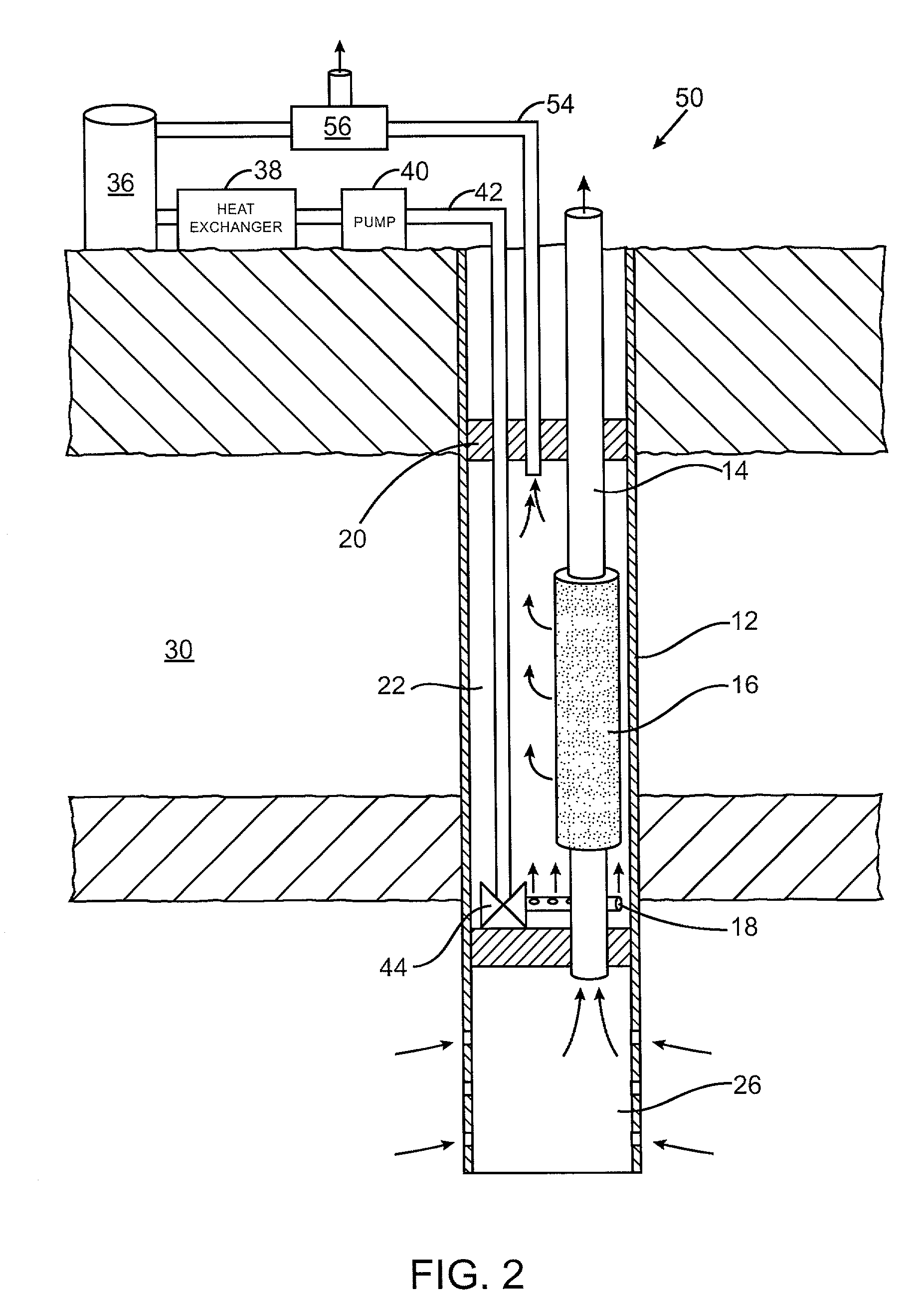 Downhole membrane separation system with sweep gas