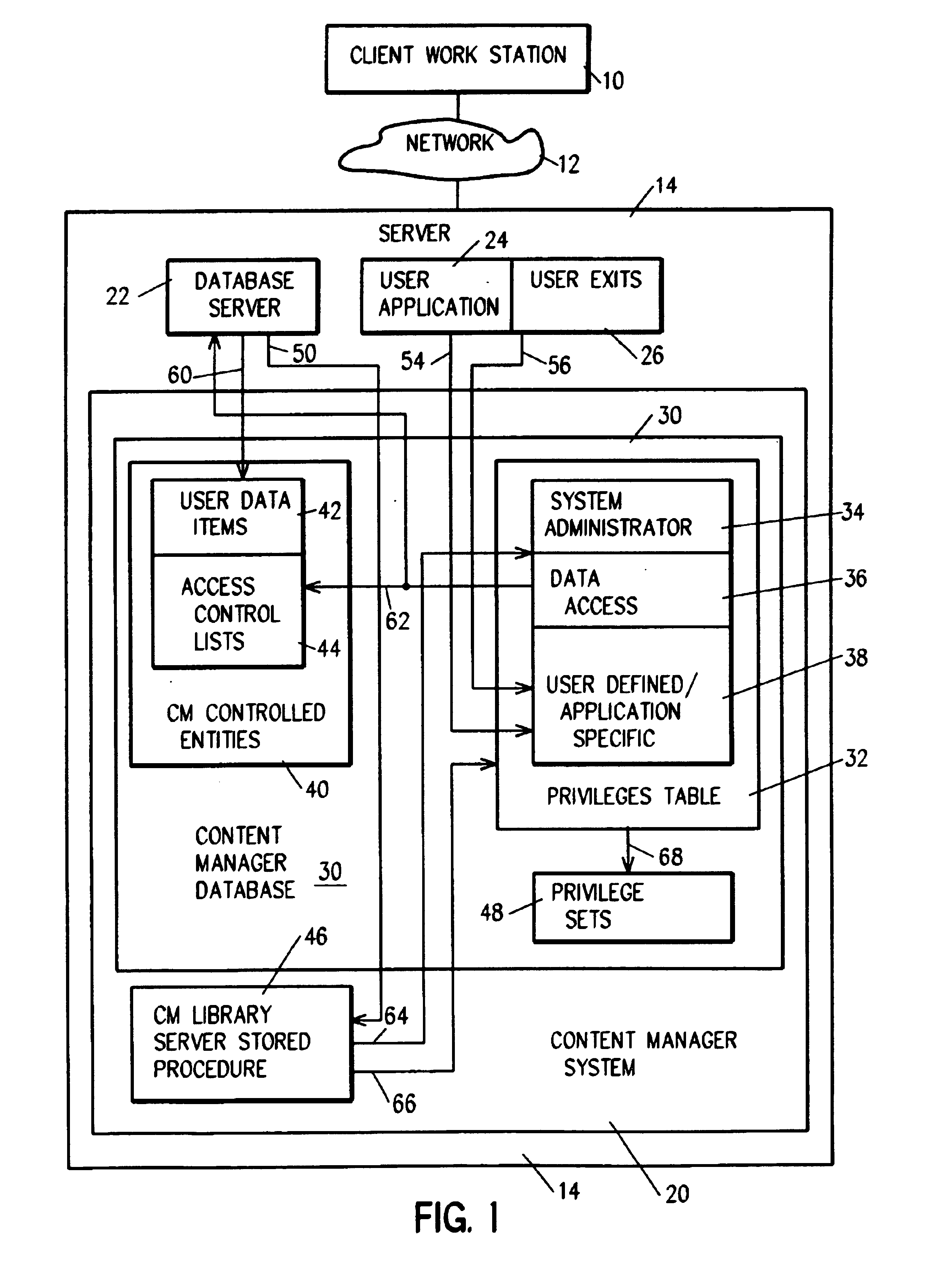 System and method for managing application specific privileges in a content management system
