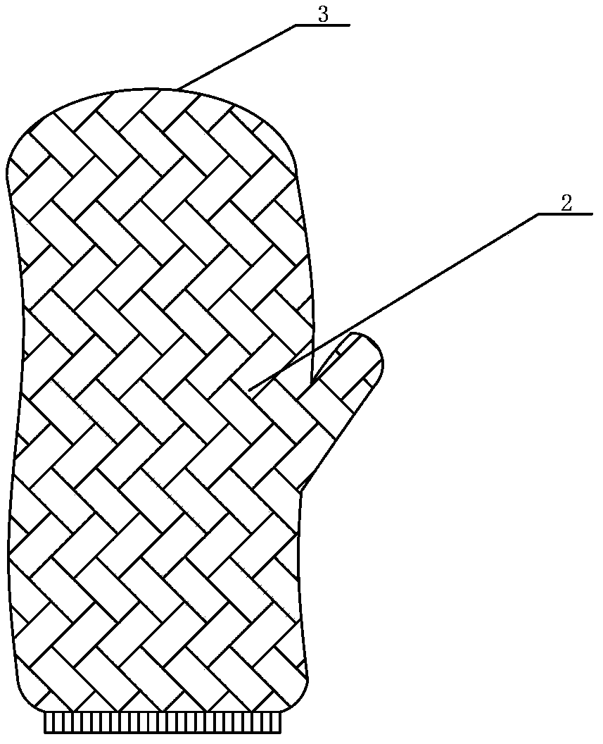 Glove-type abrasive paper with two sides capable of being used