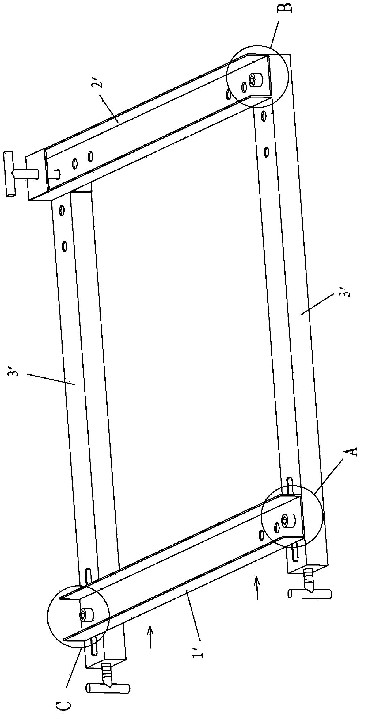 Quick insertion clamping frame of concrete blinding and method for clamping concrete blinding