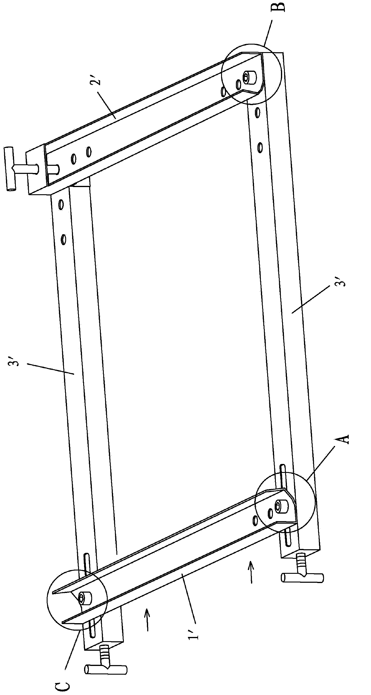 Quick insertion clamping frame of concrete blinding and method for clamping concrete blinding