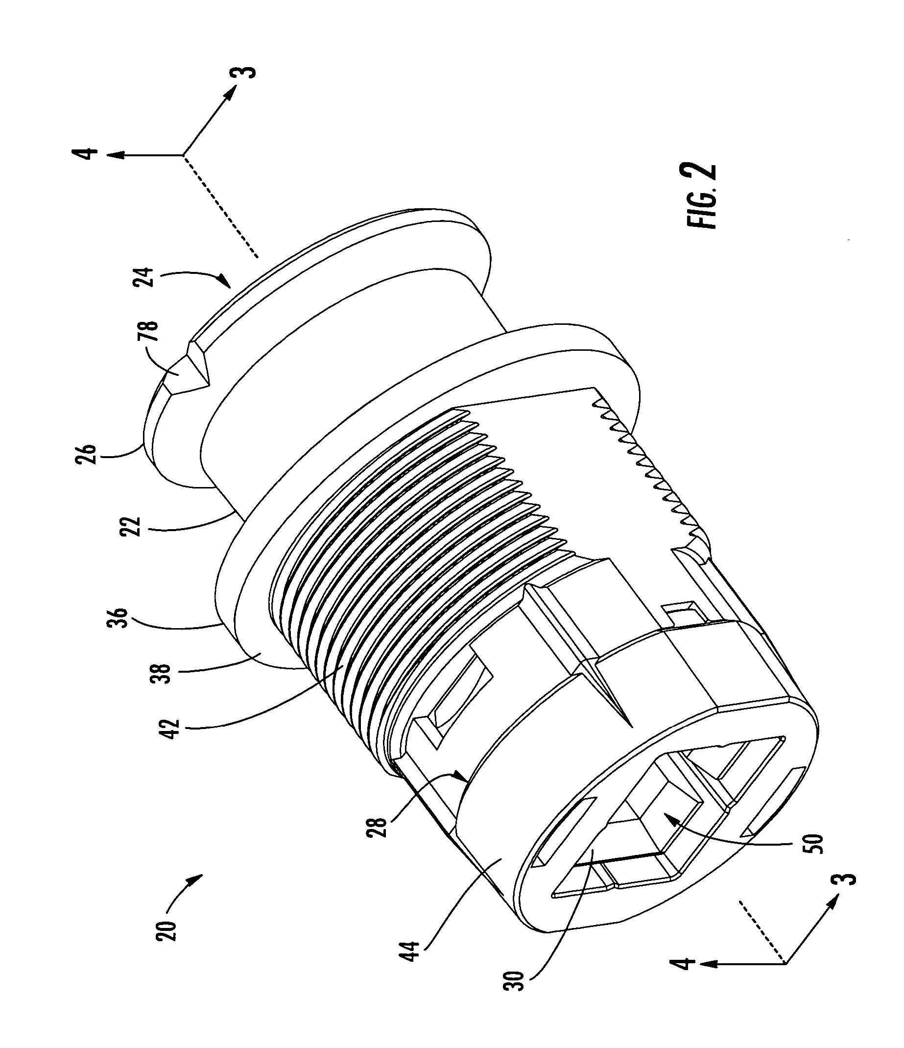 One-piece fiber optic receptacle