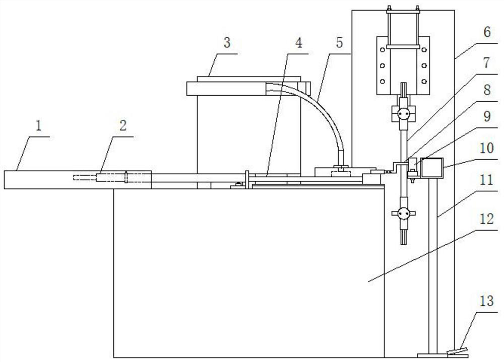 Goods shelf point rivet automatic welding device