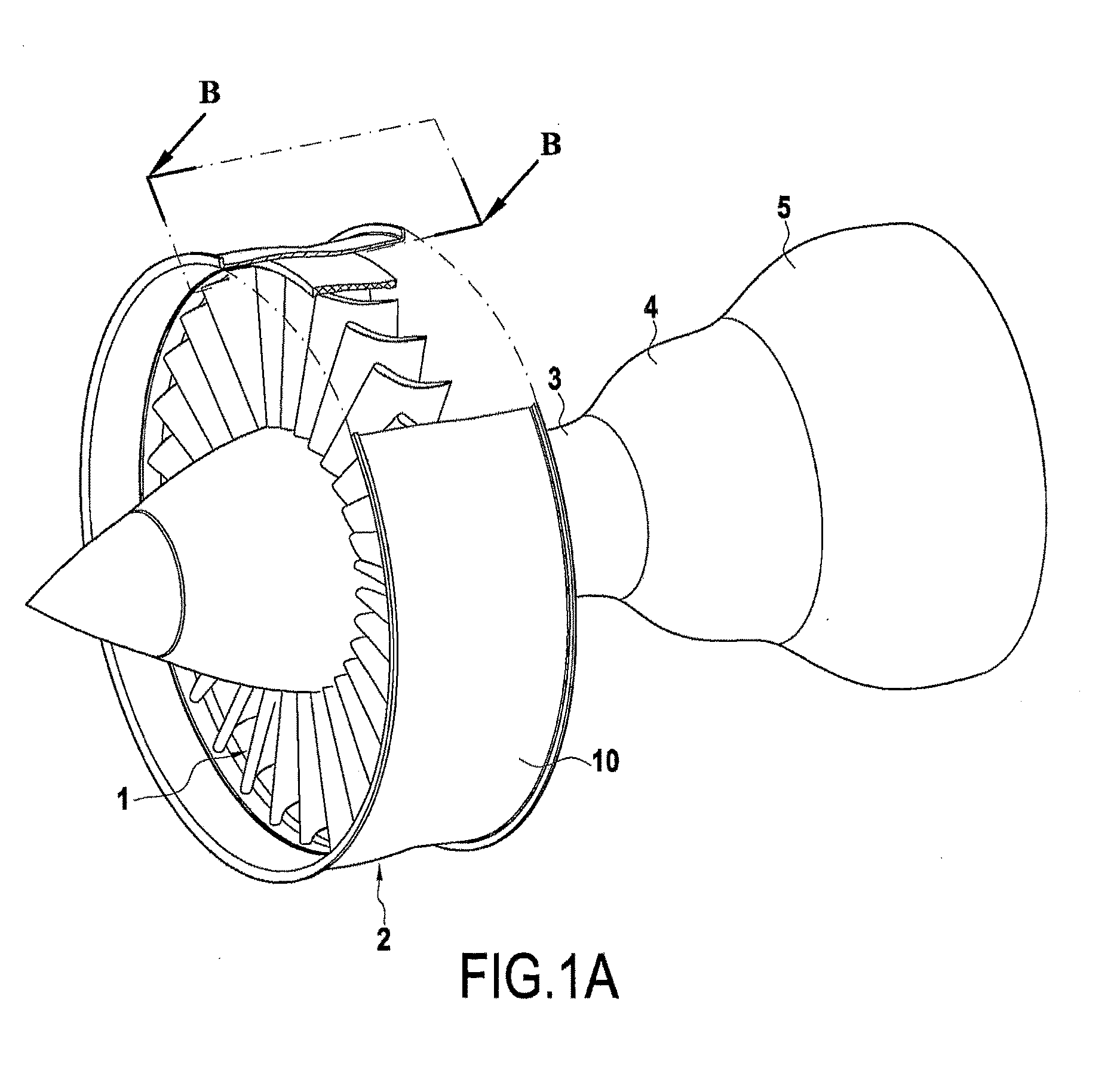 A casing made of organic matrix composite material that facilitates the discharge of smoke