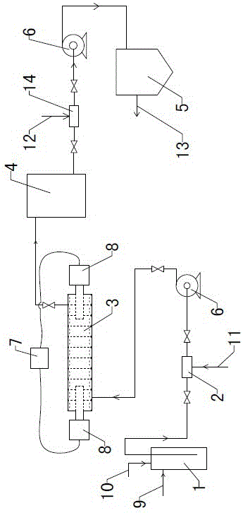 A treatment device for refractory wastewater and a wastewater treatment method thereof