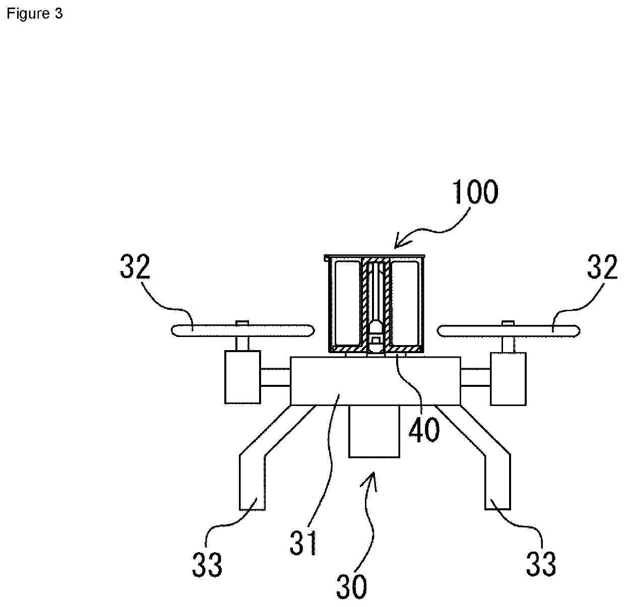 Ejection device and flying body provided with ejection device