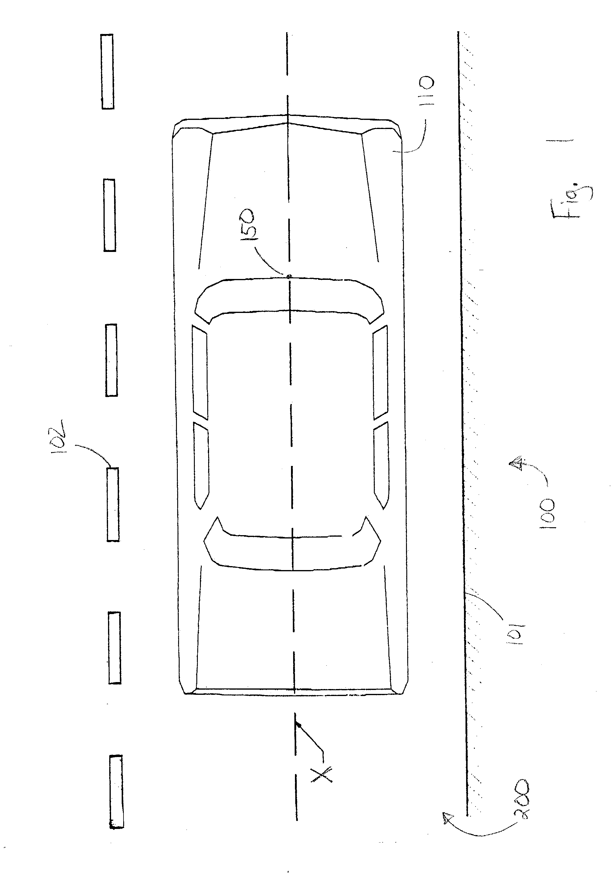Laser device for guiding a vehicle