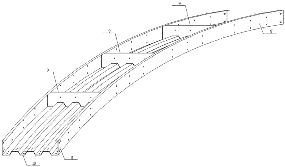Modularized steel die and concrete combined arch bridge and suspending construction method of suspension cable thereof