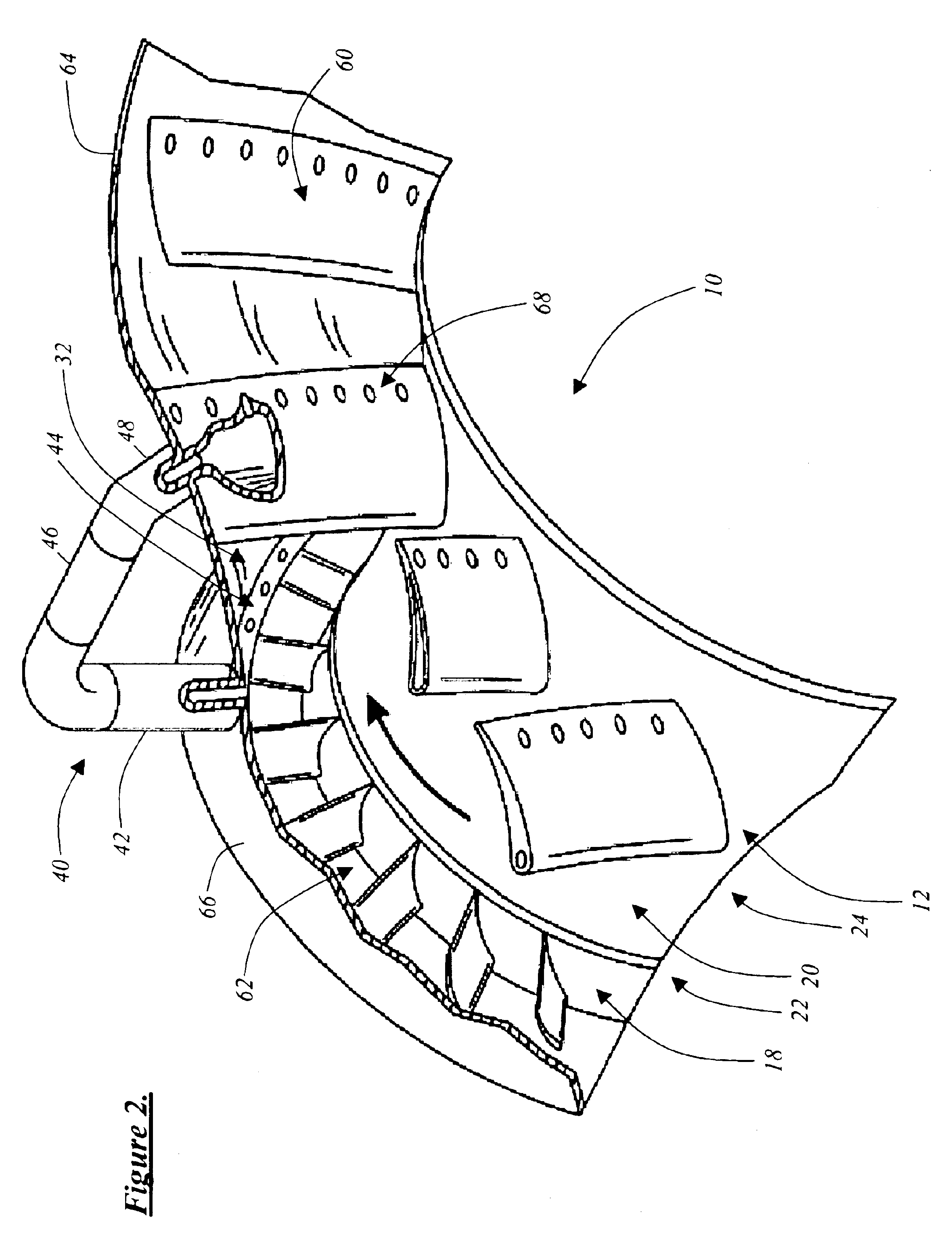 Self-aspirating high-area-ratio inter-turbine duct assembly for use in a gas turbine engine