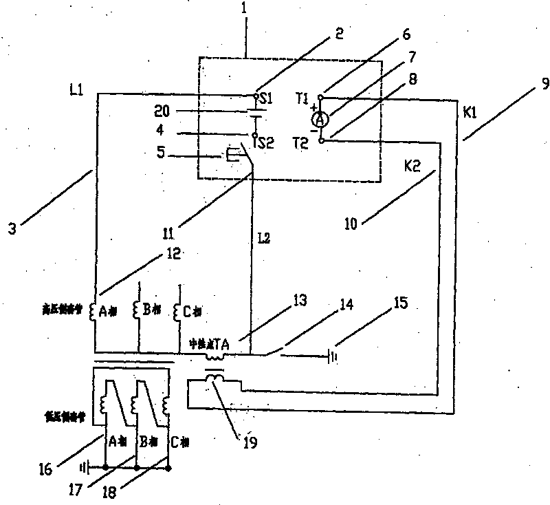 Polarity tester for current transformer at transformer neutral point