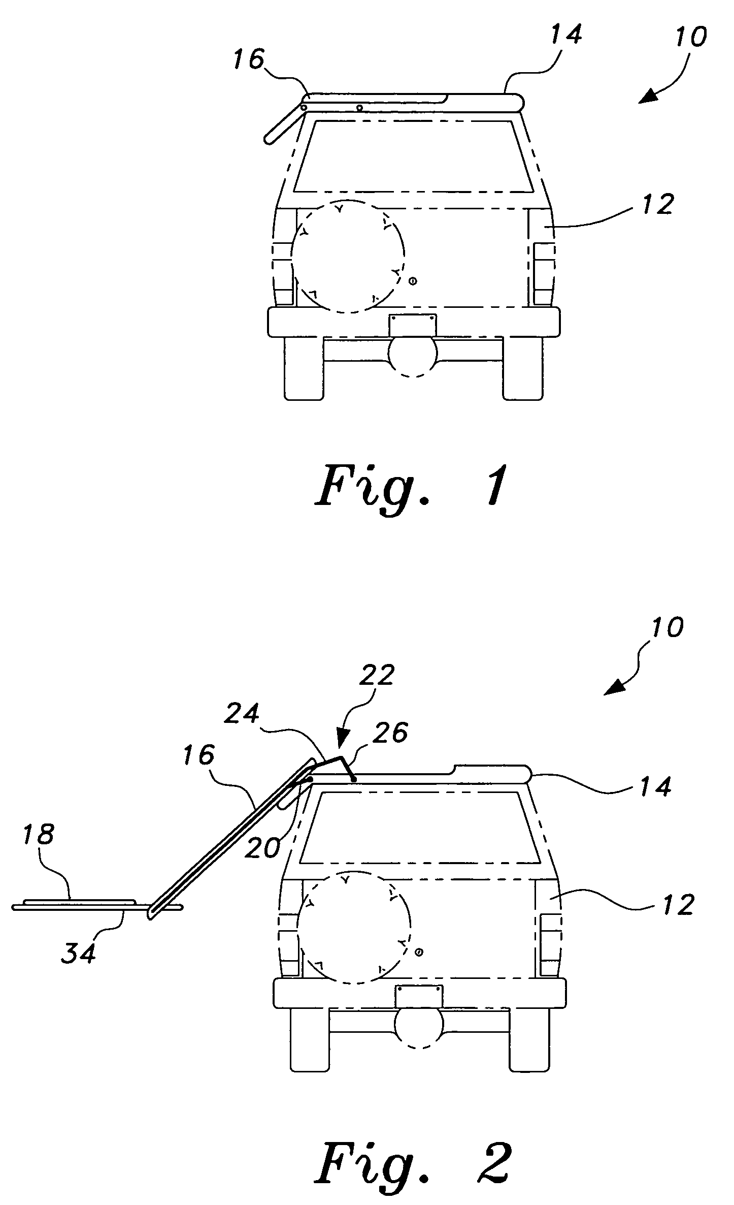 Motorized loader rack for vehicle roof