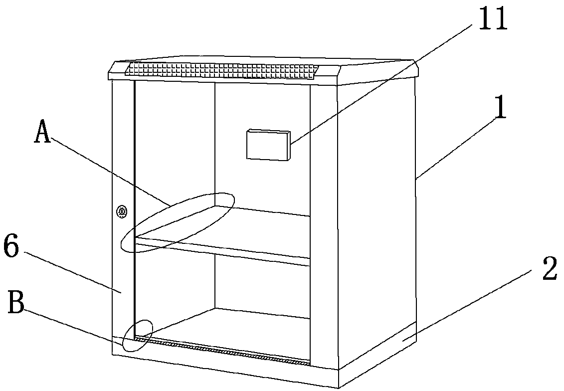 Network equipment cabinet capable of automatically controlling temperature and exhausting air