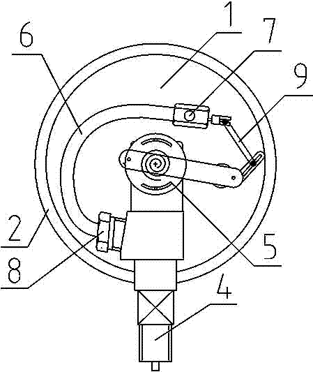 Straight-through type C-shaped bourdon tube high-pressure sulfur-resisting pressure gauge and manufacturing method thereof
