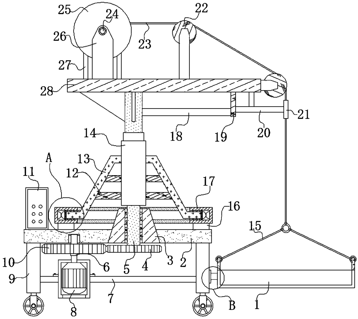 Hanging device for engineering construction