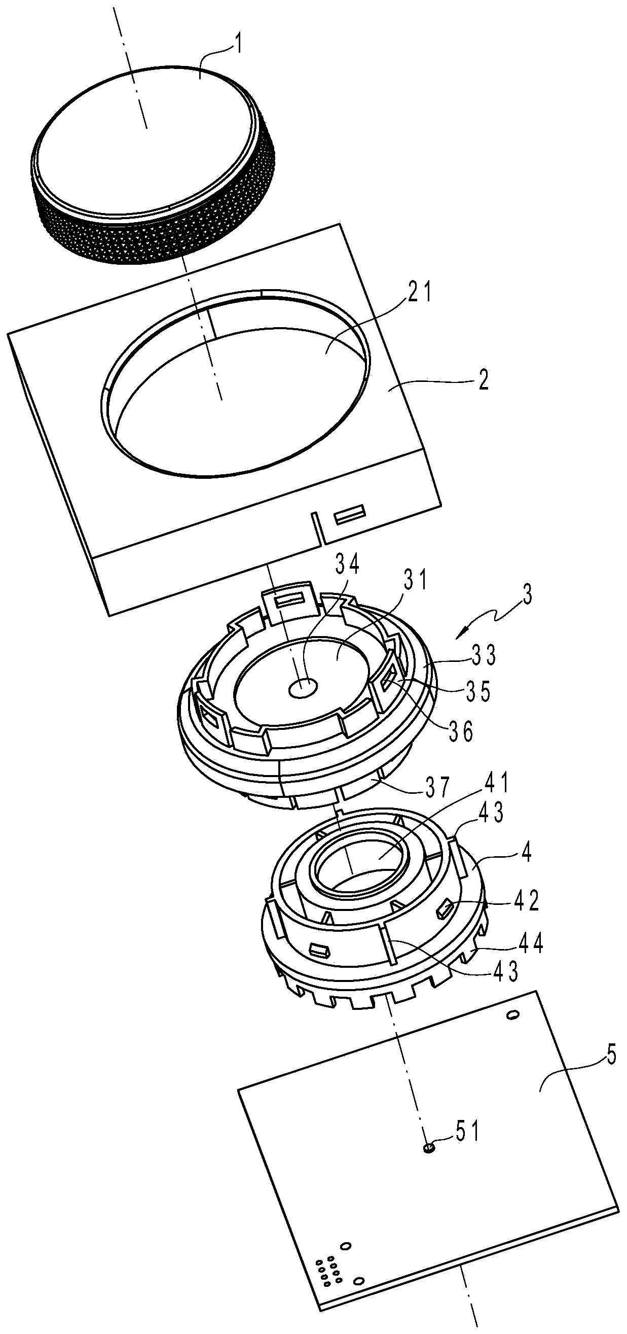 Light guide body and vehicle knob structure with same