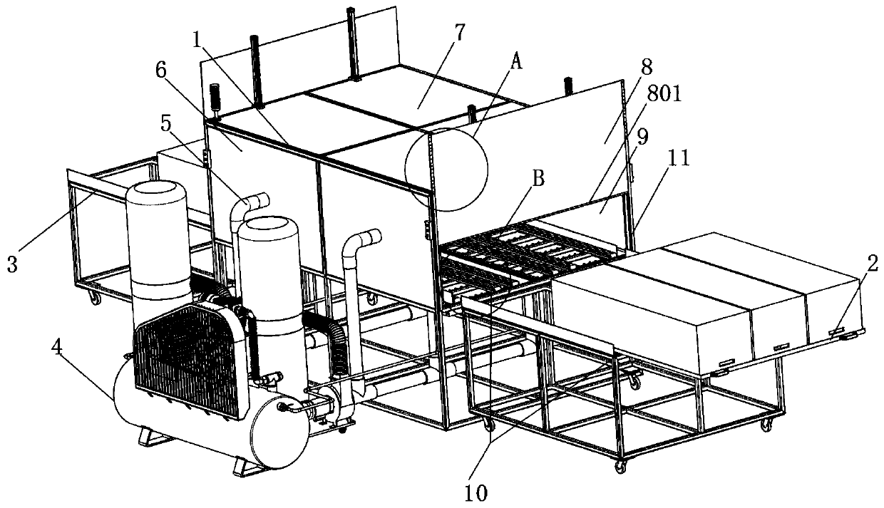 Vacuum paint-dipping device used for transformer production and paint-dipping method thereof