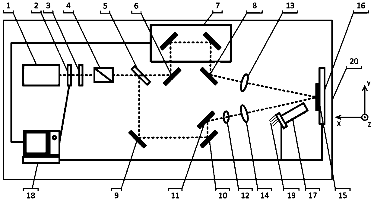 Method of preparing high-density grating through femtosecond laser weak ablation and small-included-angle interference