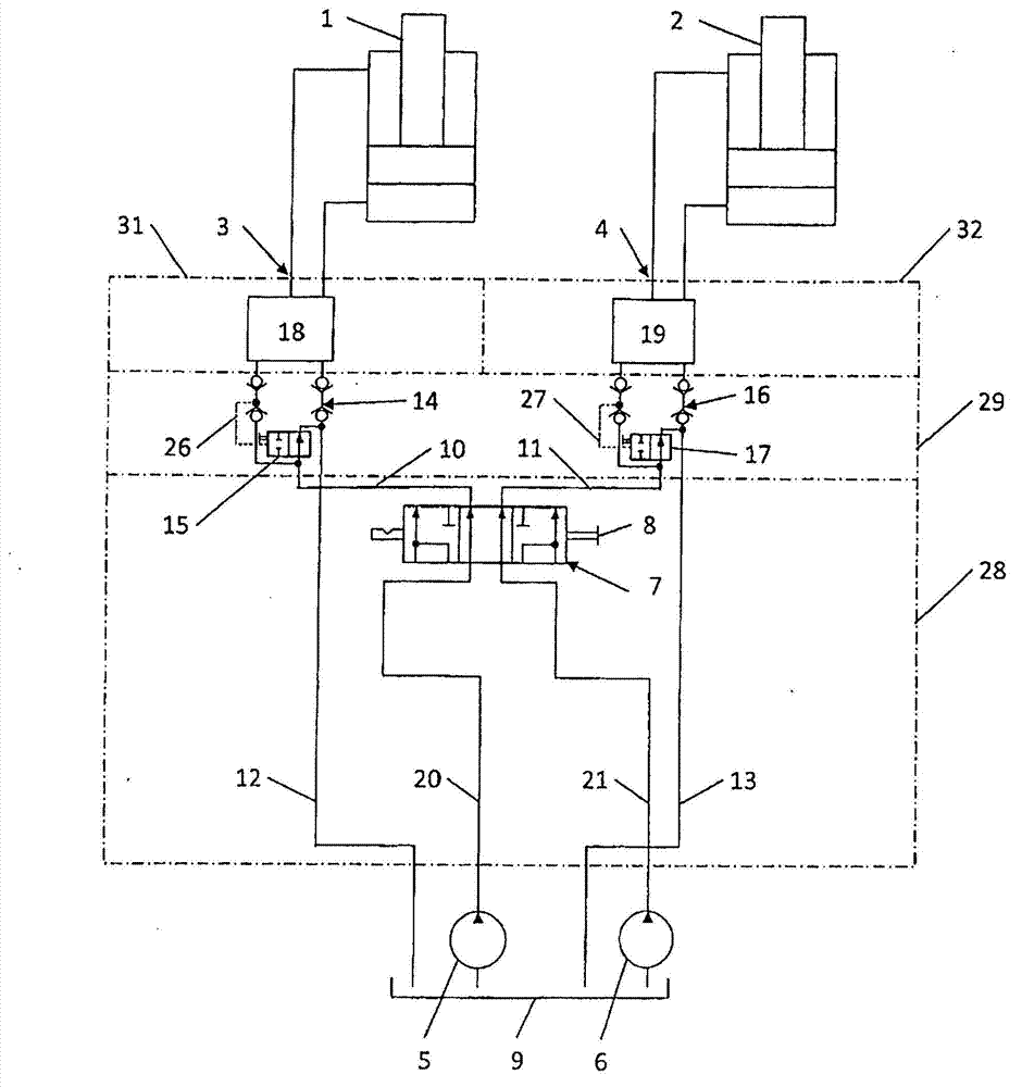 Control apparatus for a first tool and a second tool