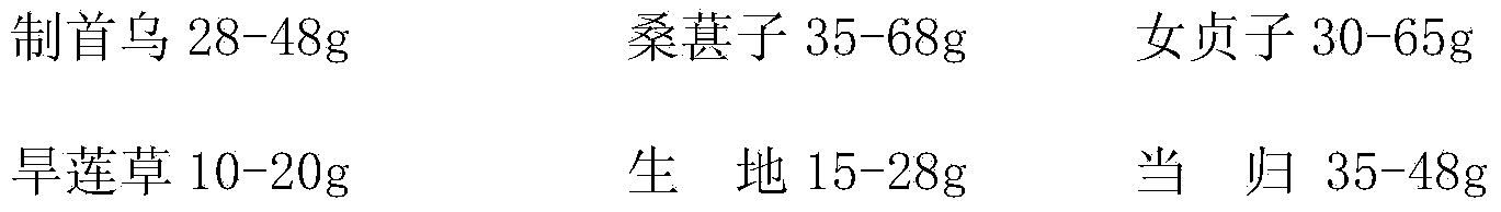 Traditional Chinese medicine composition for treating alopecia and poliosis as well as preparation method and application thereof