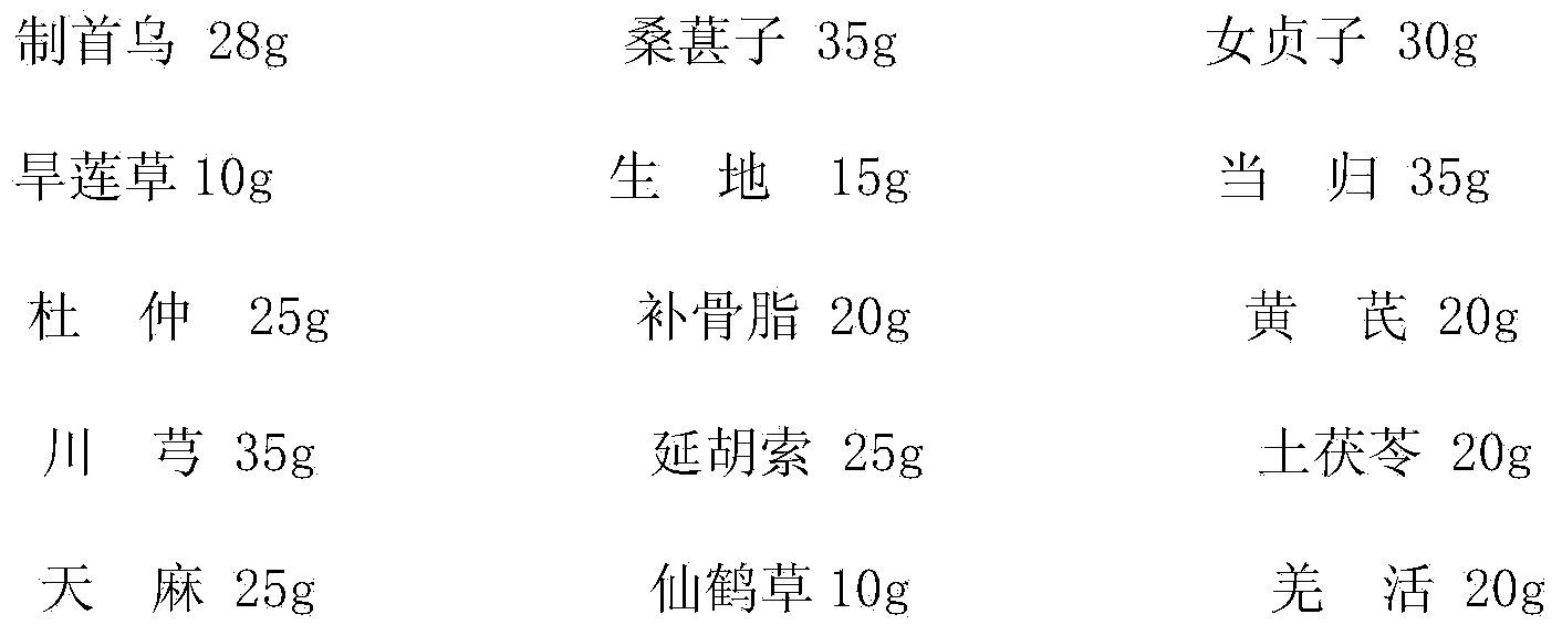 Traditional Chinese medicine composition for treating alopecia and poliosis as well as preparation method and application thereof