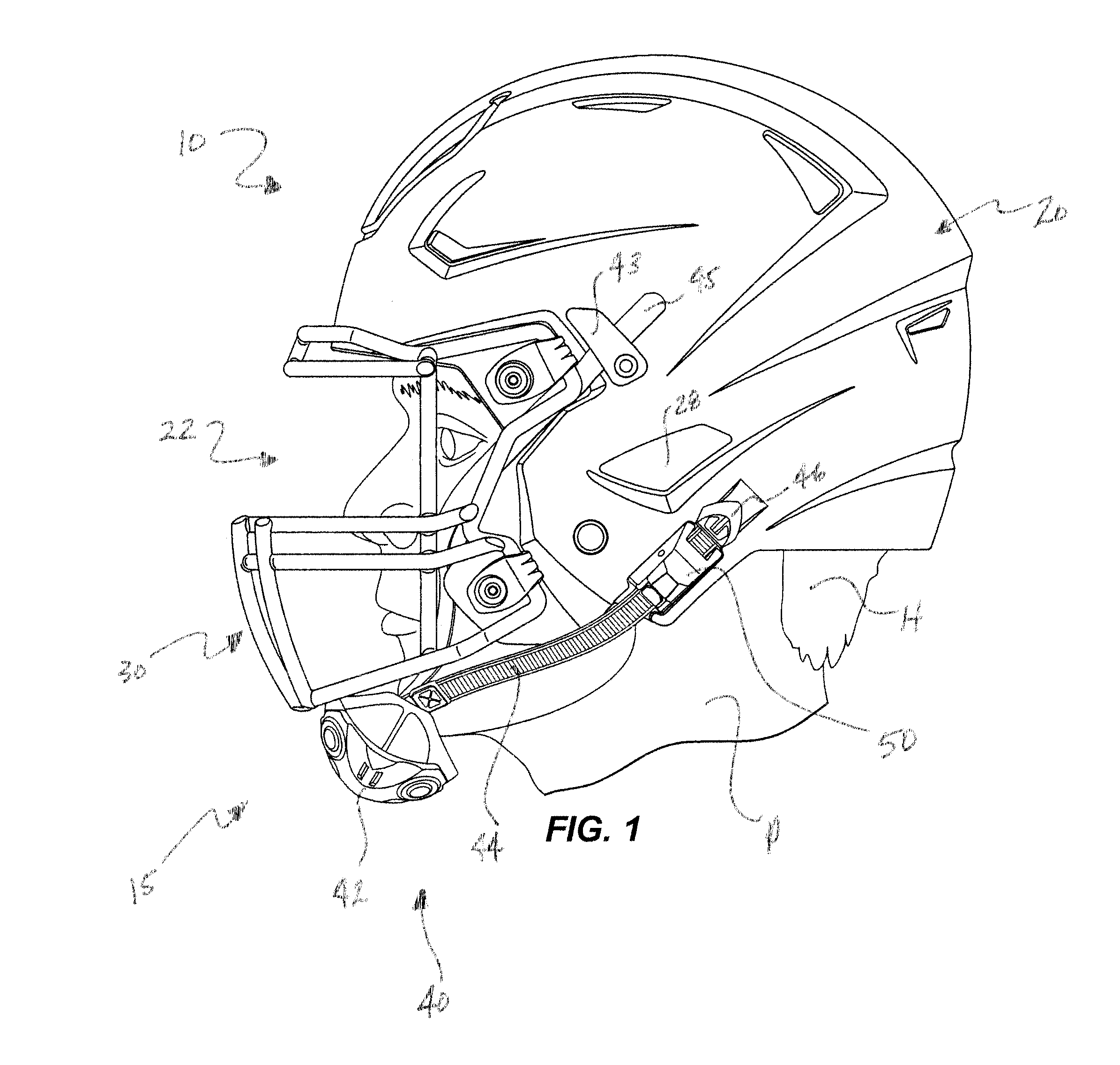 Sports helmet with adjustable chin strap system