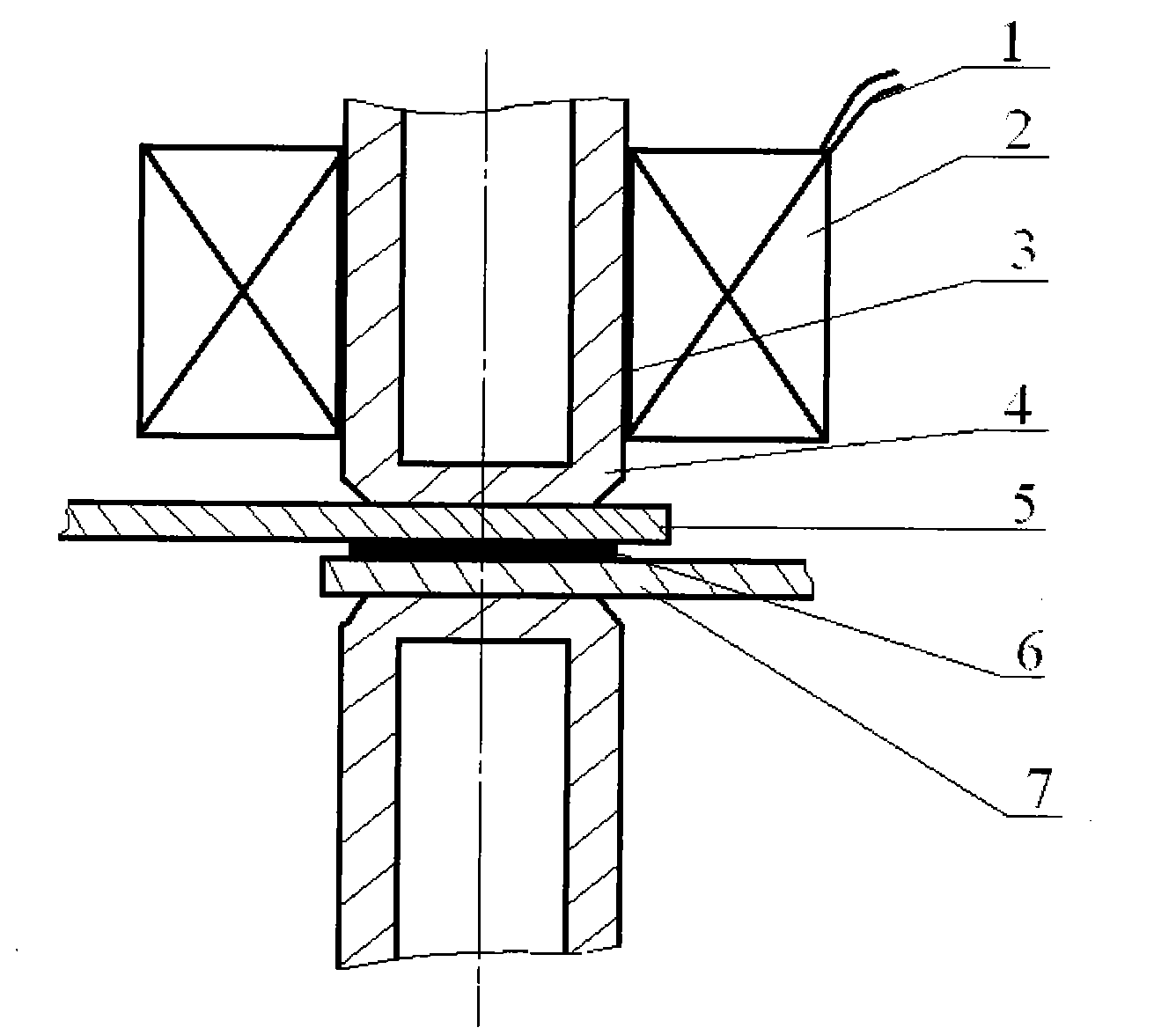 Method and device for performing electric magnetization resistance welding-braze welding compounding on dissimilar materials